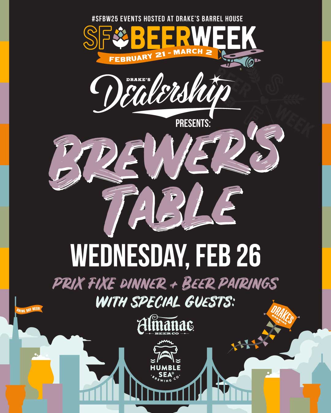 Brewer's Table beer pairing dinner at Drake's Dealership on Wednesday, February 26th