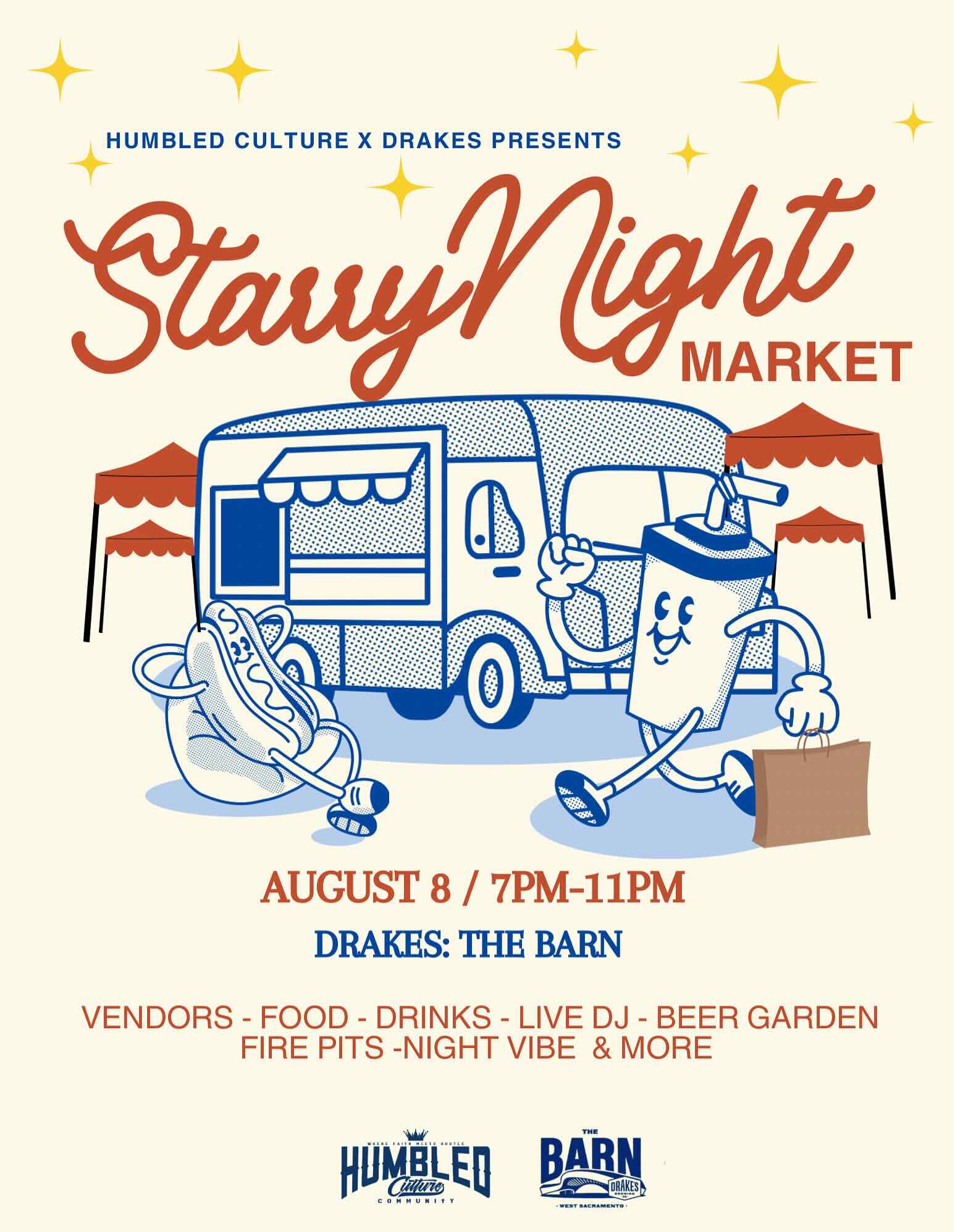 Humbled Culture Starry Night Market Friday, August 8th 7-11pm at Drake's: The Barn