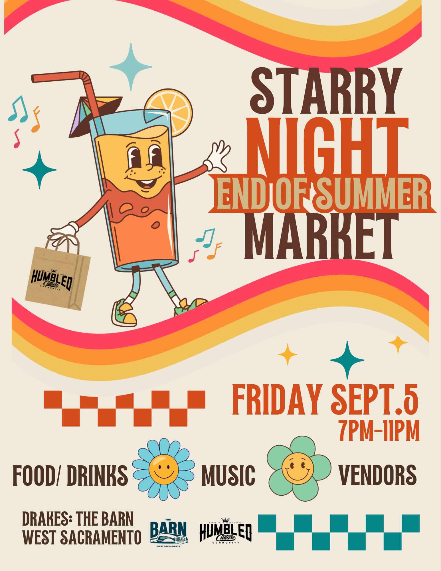 Humbled Culture Starry Night Market Friday, September 5th 7-11pm at Drake's: The Barn
