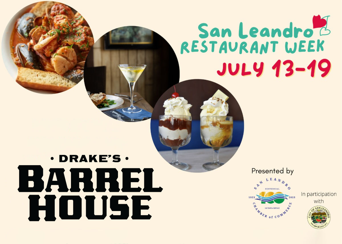 San Leandro Restaurant Week July 13th-19th at Drake's Barrel House