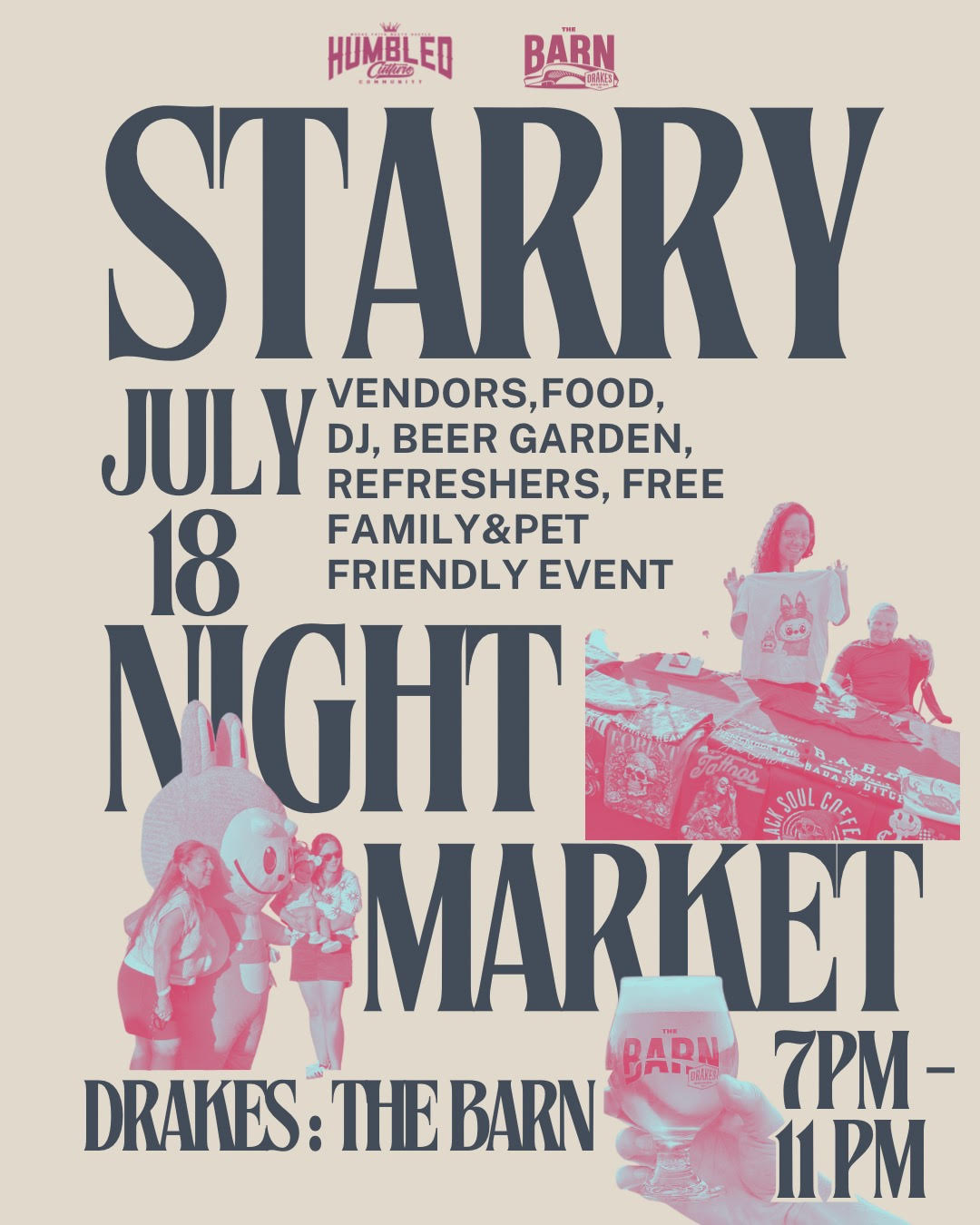 Starry Night Market Saturday, July 18th 7-11pm at Drake's: The Barn