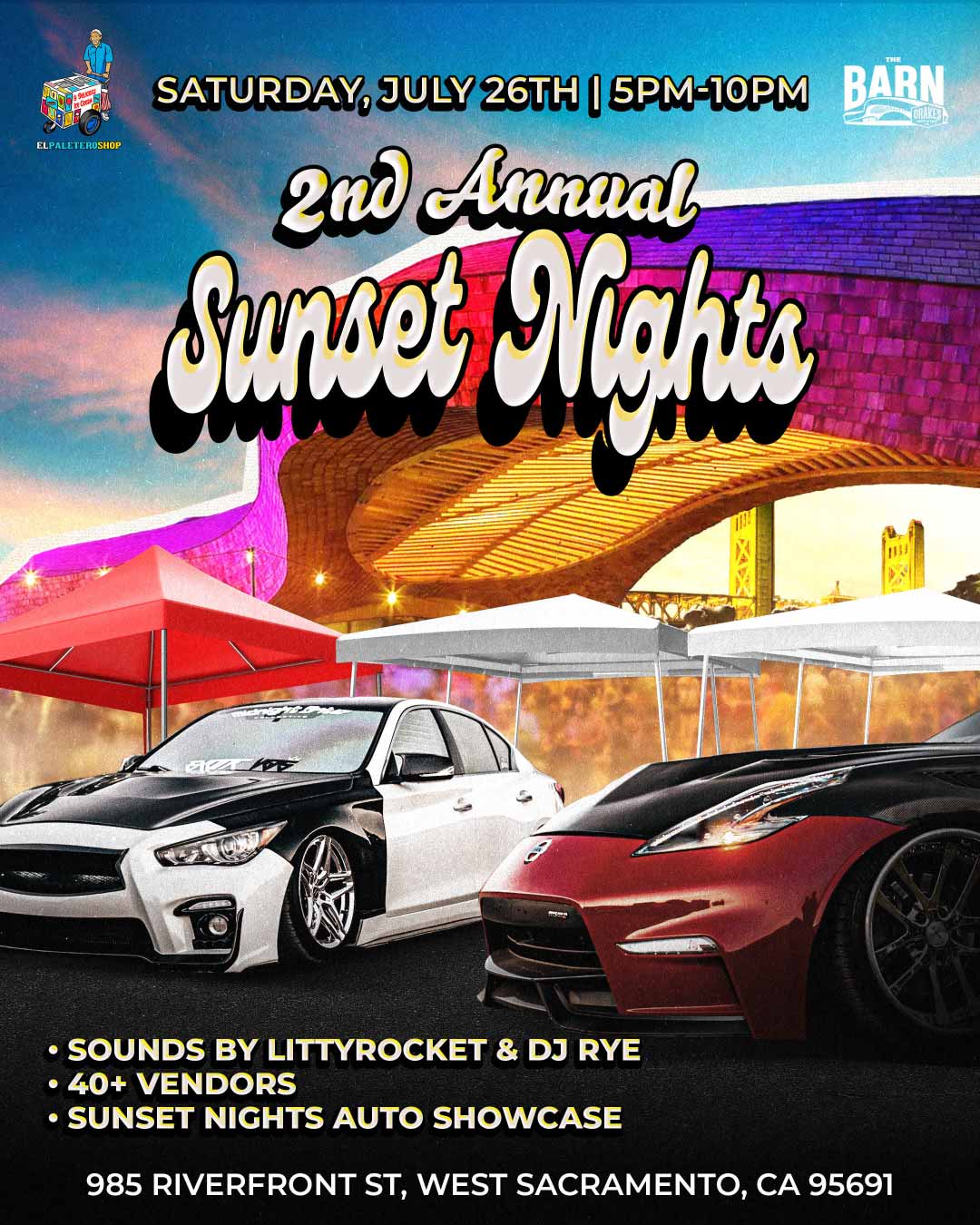 2nd Annual Sunset Nights at Drake's: The Barn on Saturday, July 26th