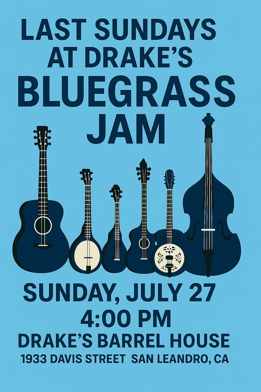 Bluegrass Jam Sunday, July 27th at Drake's Barrel House