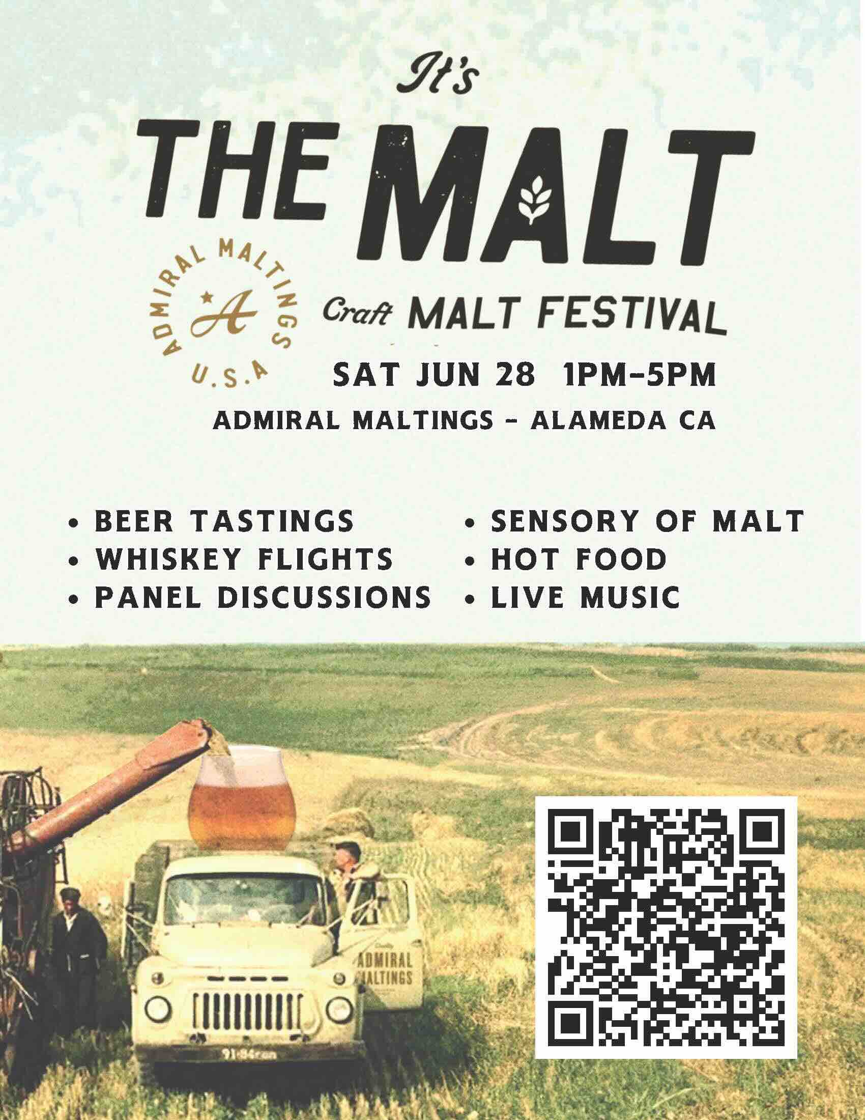 It's The Malt Craft Malt Festival Saturday, June 28th at Admiral Maltings
