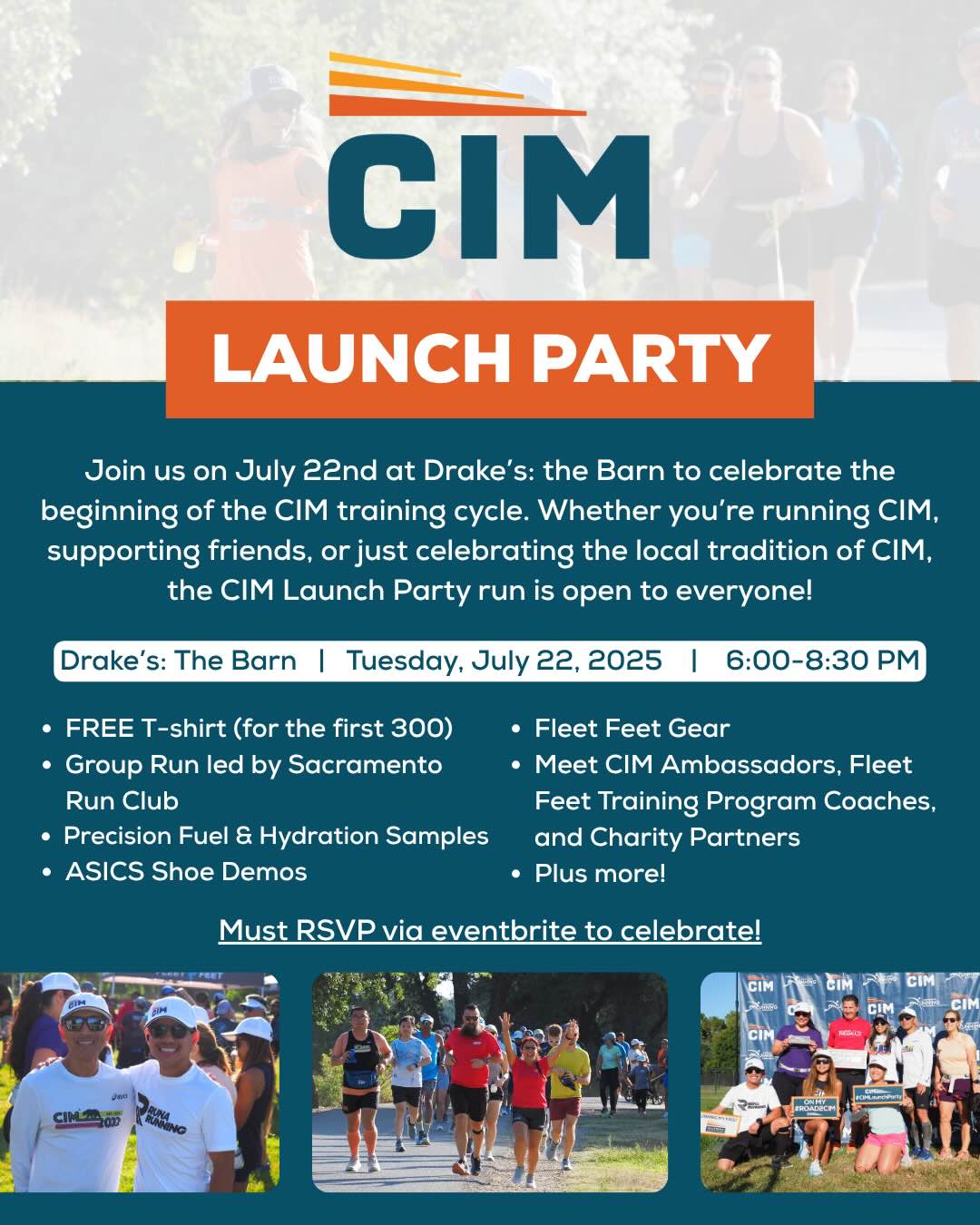 California International Marathon Launch Party on Tuesday, July 22nd 6-8:30pm at Drake's: The Barn