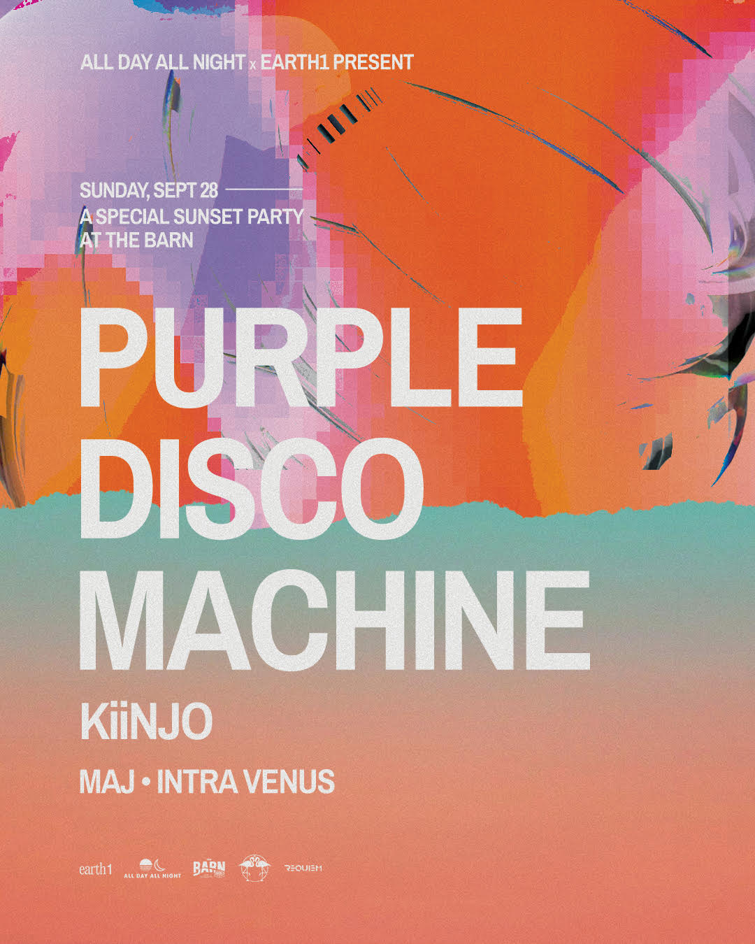 Purple Disco Machine, KiINJO, Maj, & Intra Venus on Sunday, September 28th at Drake's: The Barn