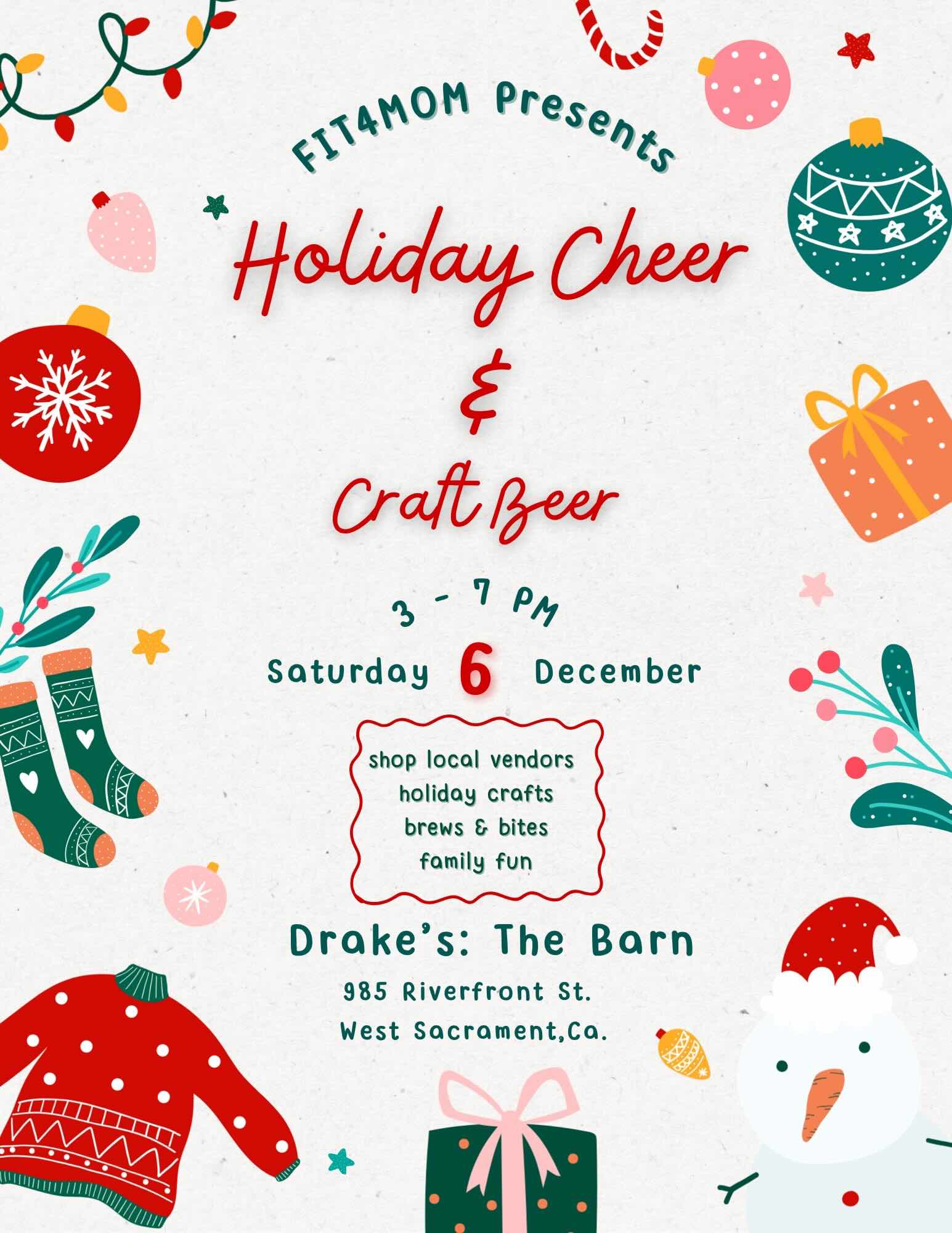 Fit4Mom Holiday Cheer & Craft Beer Saturday, December 6th at Drake's: The Barn