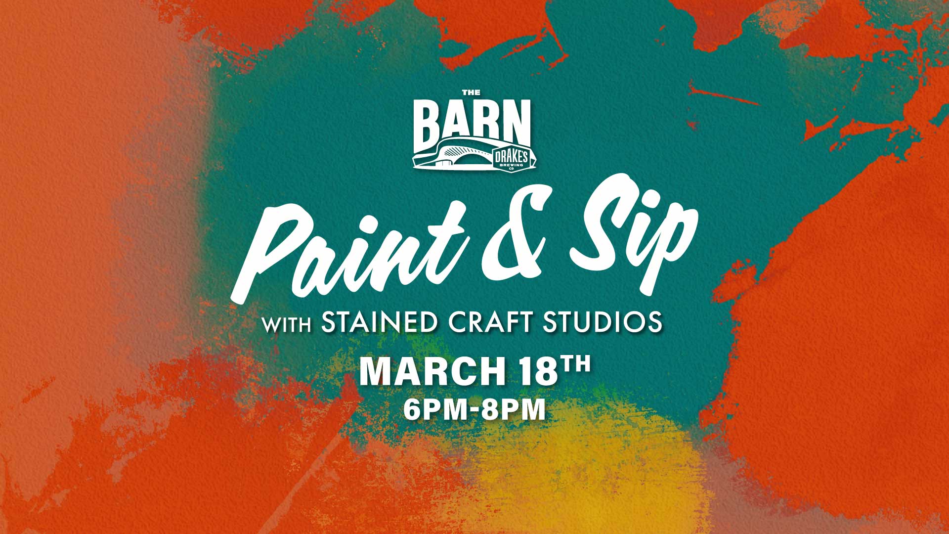 Paint & Sip with Stained Craft Studios Wednesday, March 18th 6-8pm at Drake's: The Barn