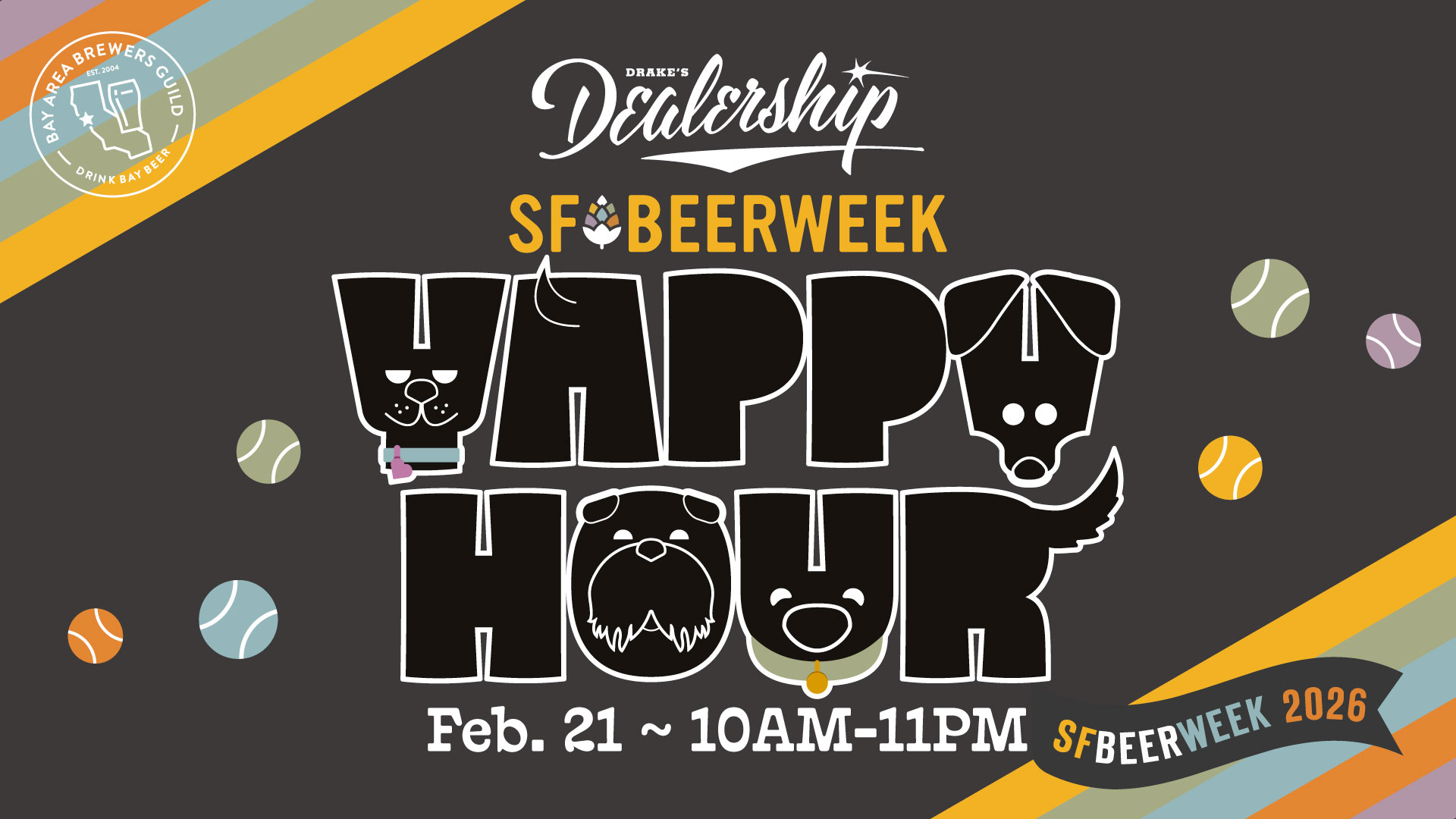 Yappy Hour Saturday, February 21st at Drake's Dealership