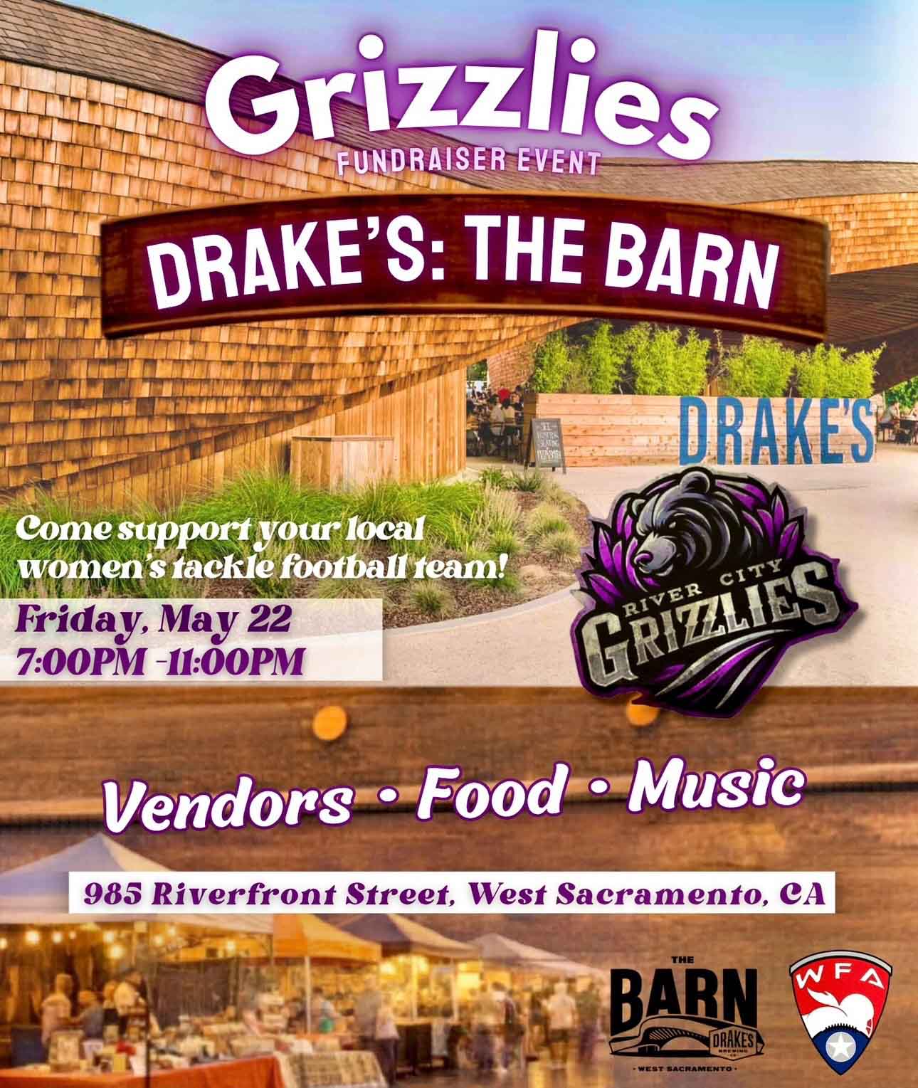 River City Grizzlies Market Friday, May 22nd at Drake's: The Barn