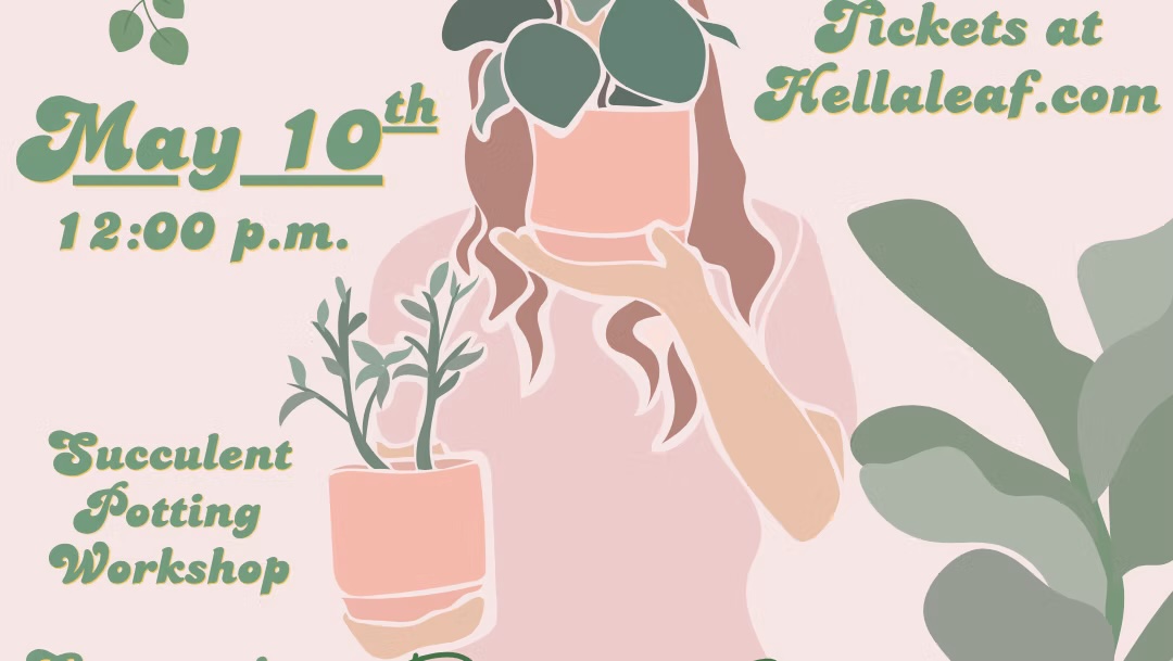 Mother's Day Pot & Sip Workshop with Hella Leaf on Sunday, May 10th at Drake's: The Barn